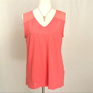 Coral Sleeveless Blouse